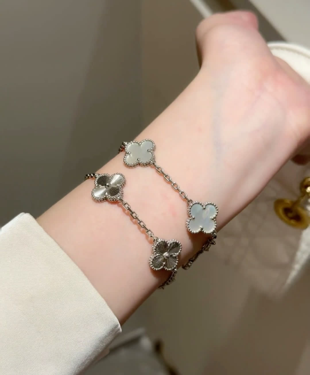 Van Cleef & Arpels Alhambra White Gold Bracelet